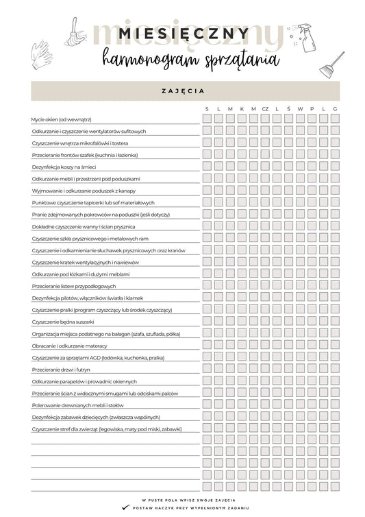 "SPRYTNY PORZĄDEK" - pakiet planerów i harmonogramów