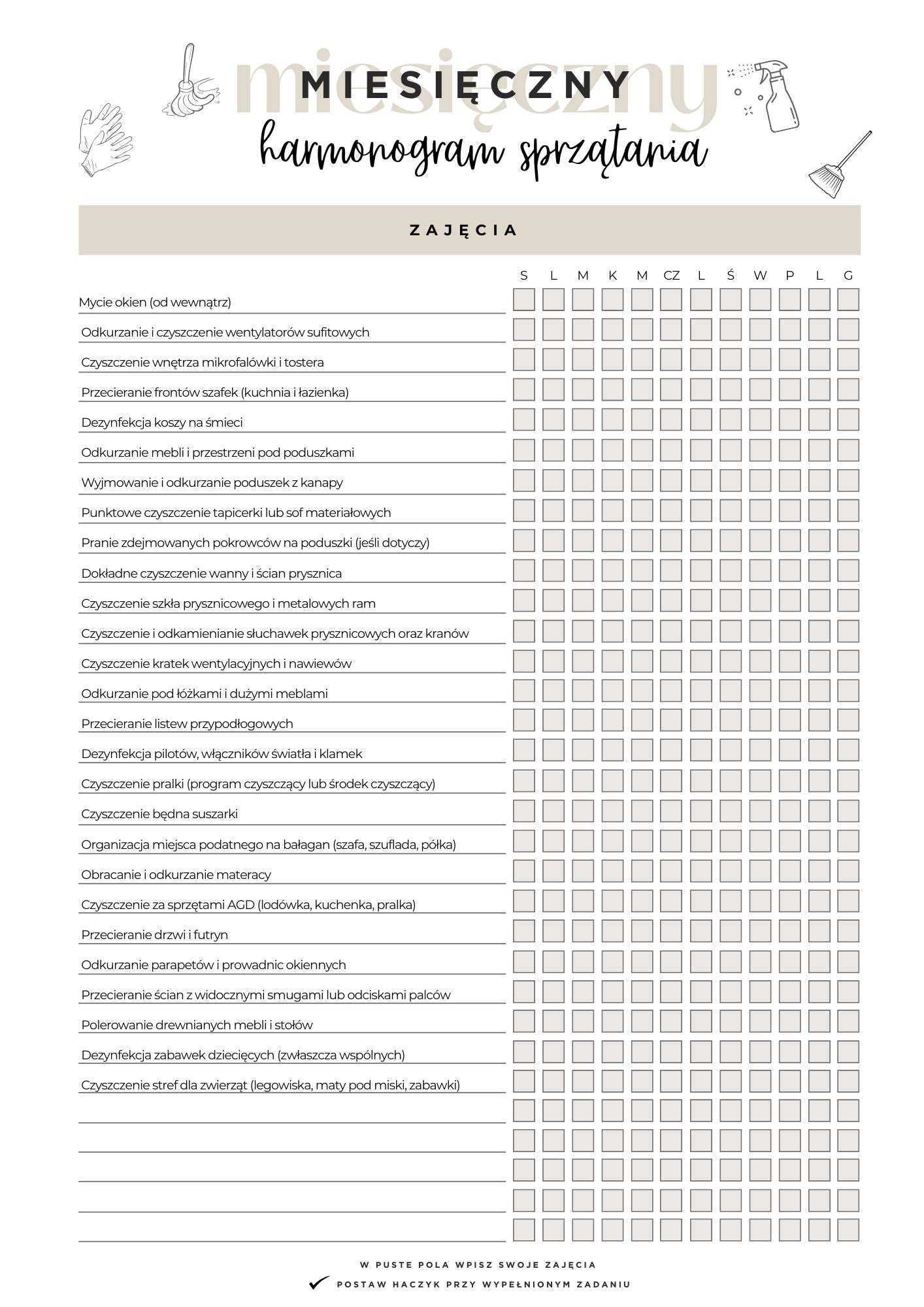 Pakiet planerów i harmonogramów „Sprytny Porządek”
