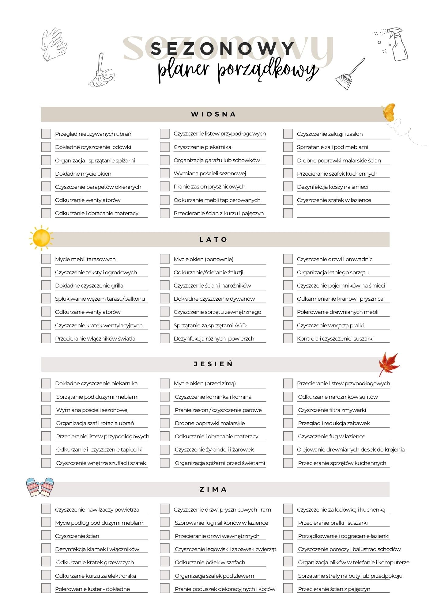 Pakiet planerów i harmonogramów „Sprytny Porządek”