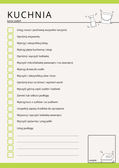 "SPRYTNE KARTY" do sprzątania w domu