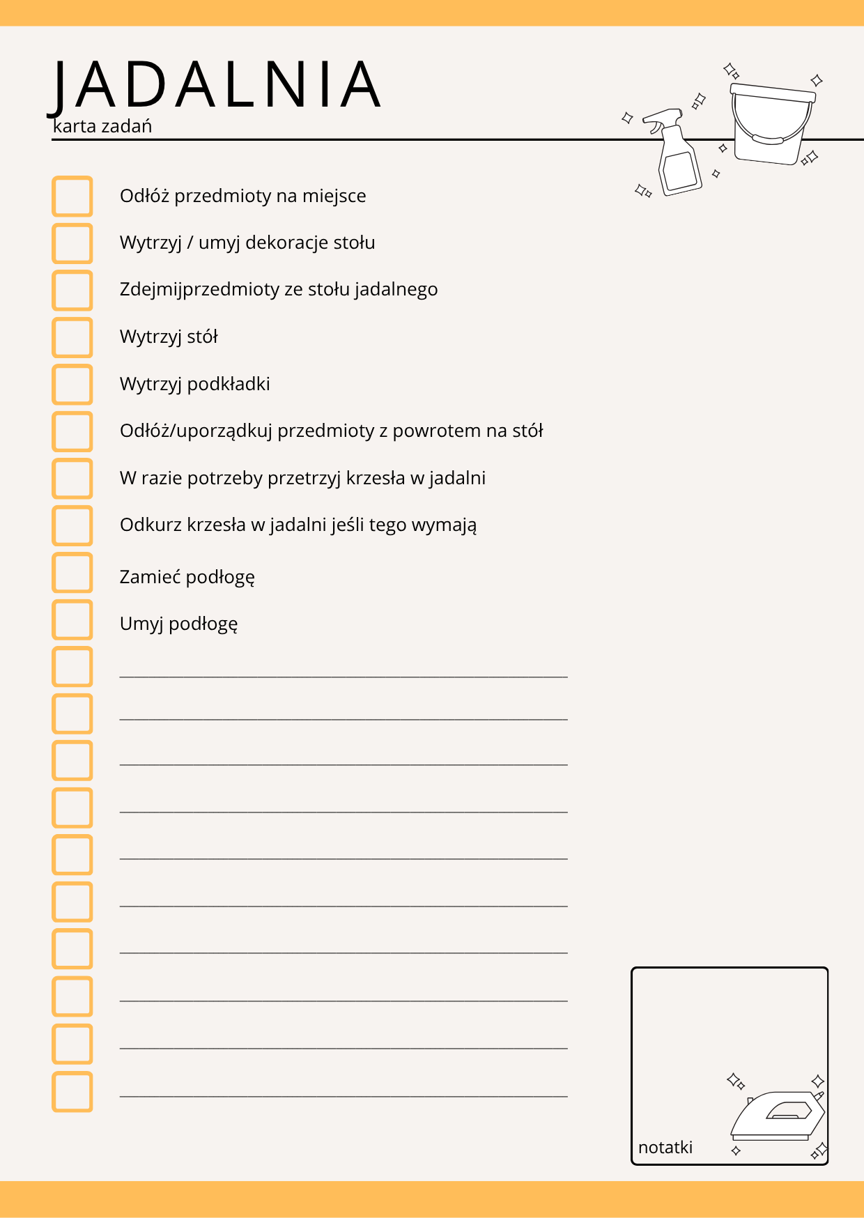 "SPRYTNE KARTY" do sprzątania w domu